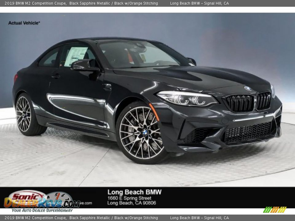 2019 BMW M2 Competition Coupe Black Sapphire Metallic / Black w/Orange Stitching Photo #1