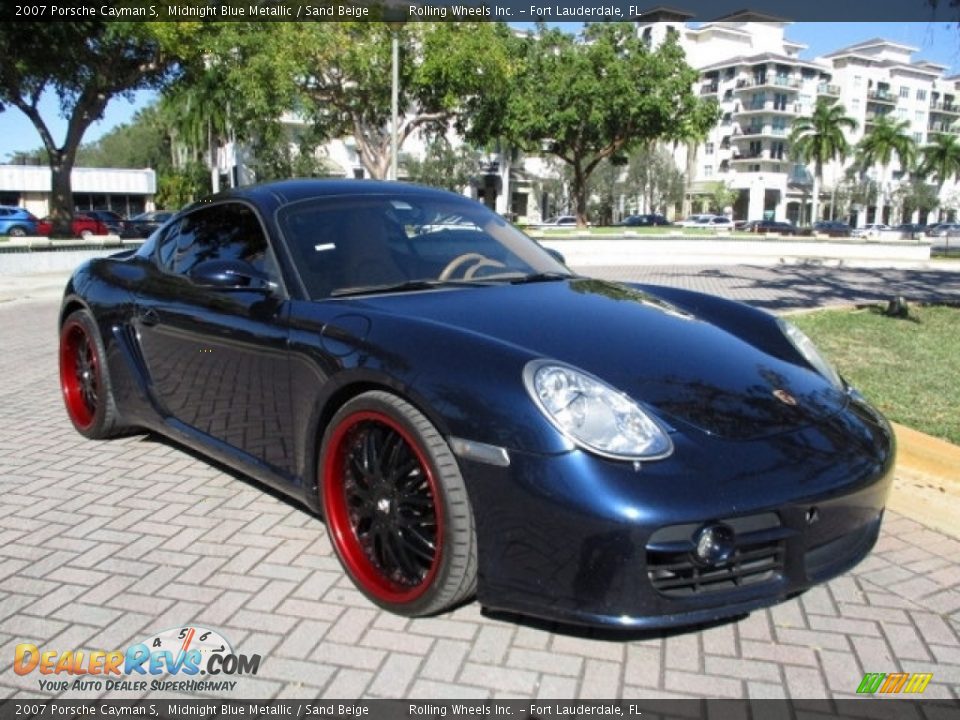 2007 Porsche Cayman S Midnight Blue Metallic / Sand Beige Photo #13