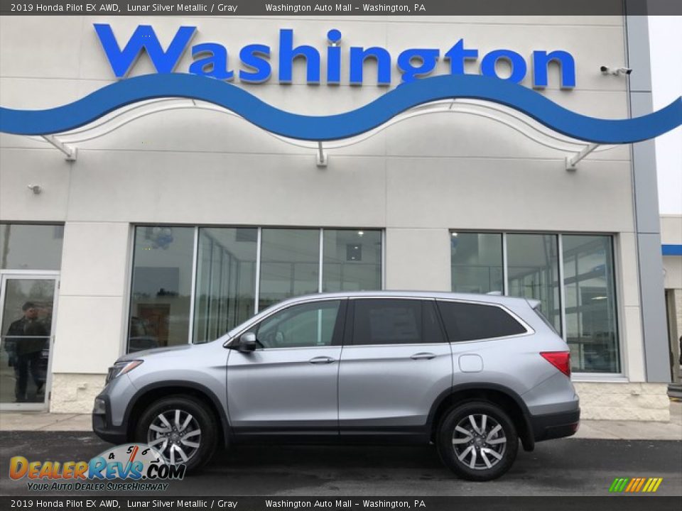 2019 Honda Pilot EX AWD Lunar Silver Metallic / Gray Photo #1