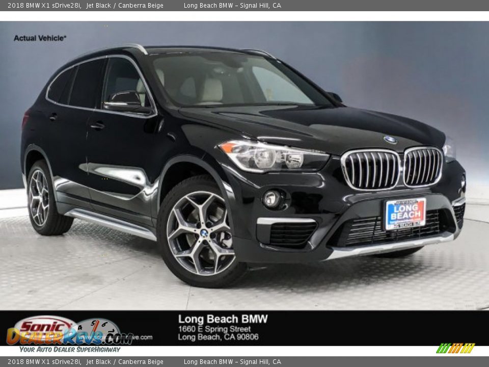 2018 BMW X1 sDrive28i Jet Black / Canberra Beige Photo #1