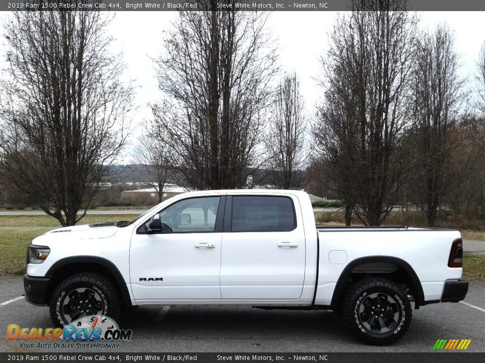 2019 Ram 1500 Rebel Crew Cab 4x4 Bright White / Black/Red Photo #1