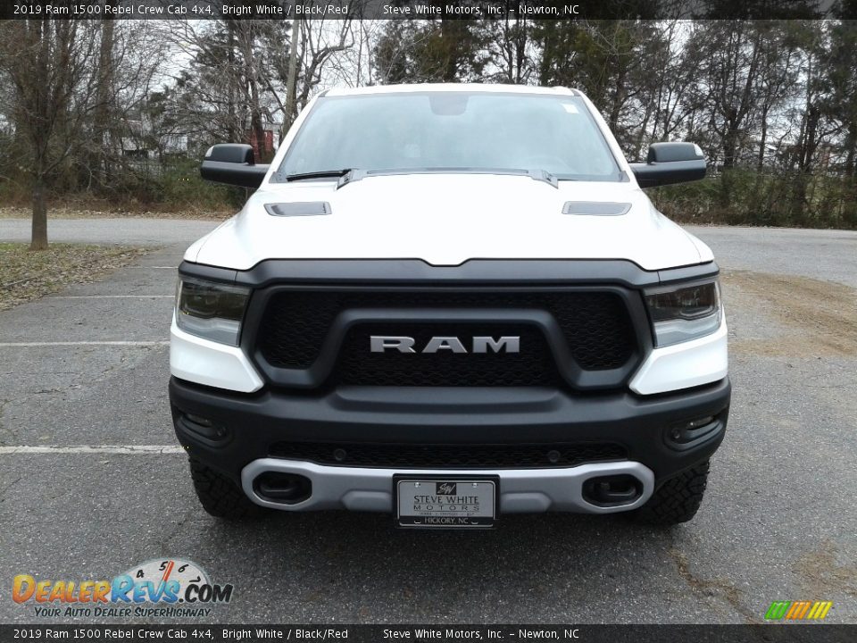 2019 Ram 1500 Rebel Crew Cab 4x4 Bright White / Black/Red Photo #3