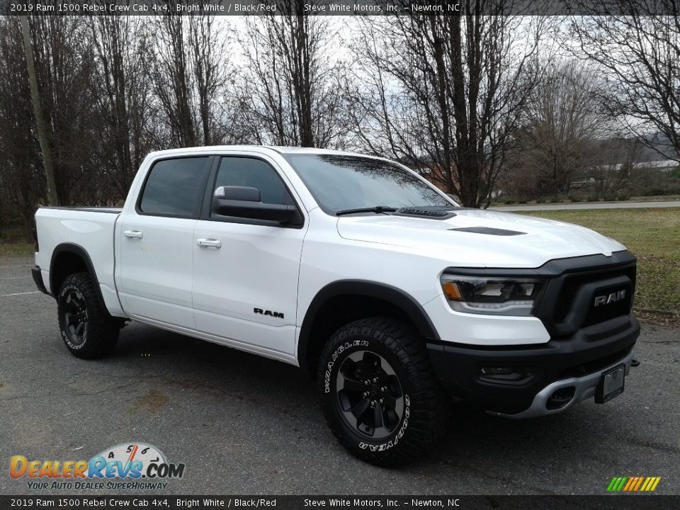 2019 Ram 1500 Rebel Crew Cab 4x4 Bright White / Black/Red Photo #4