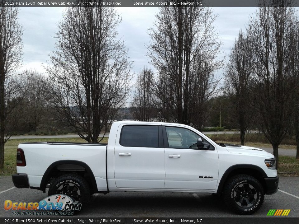 2019 Ram 1500 Rebel Crew Cab 4x4 Bright White / Black/Red Photo #5
