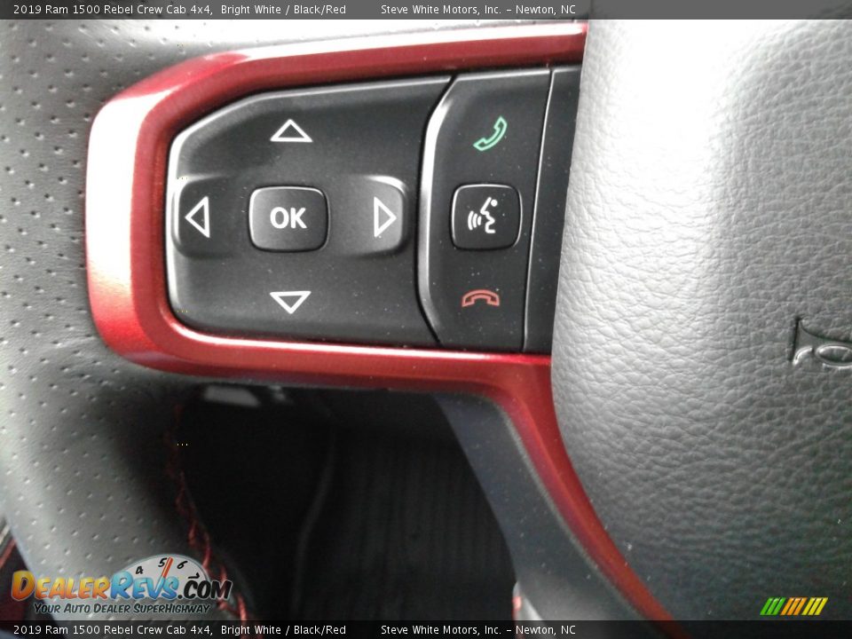 2019 Ram 1500 Rebel Crew Cab 4x4 Bright White / Black/Red Photo #19