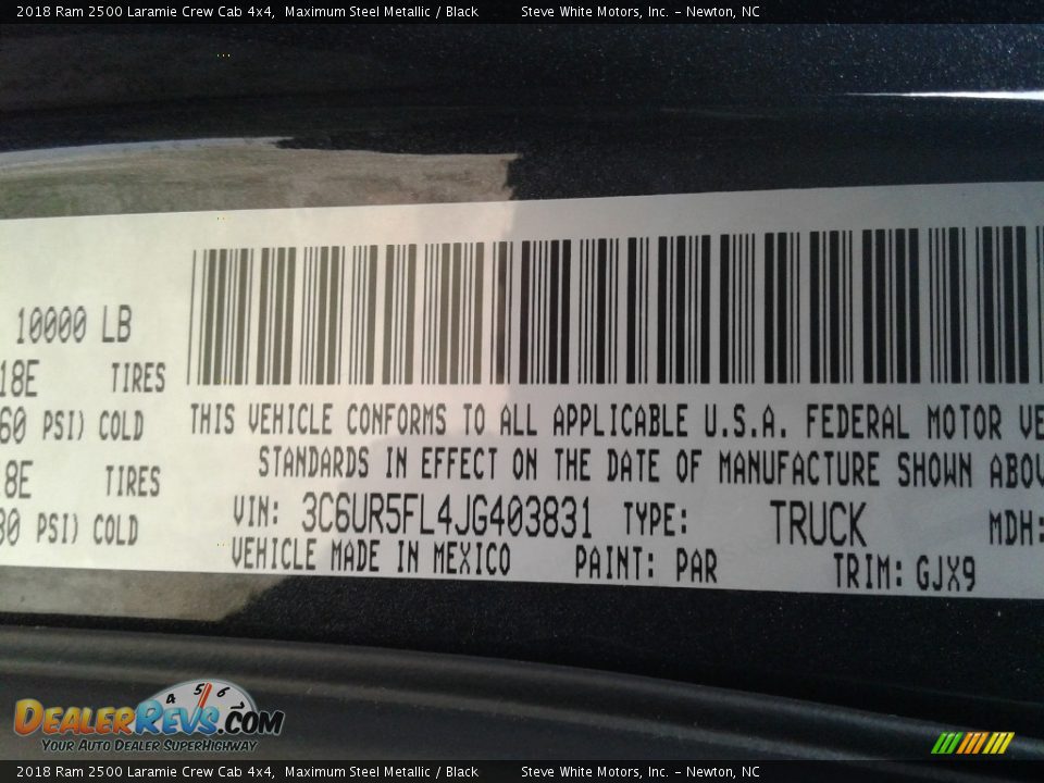 2018 Ram 2500 Laramie Crew Cab 4x4 Maximum Steel Metallic / Black Photo #36