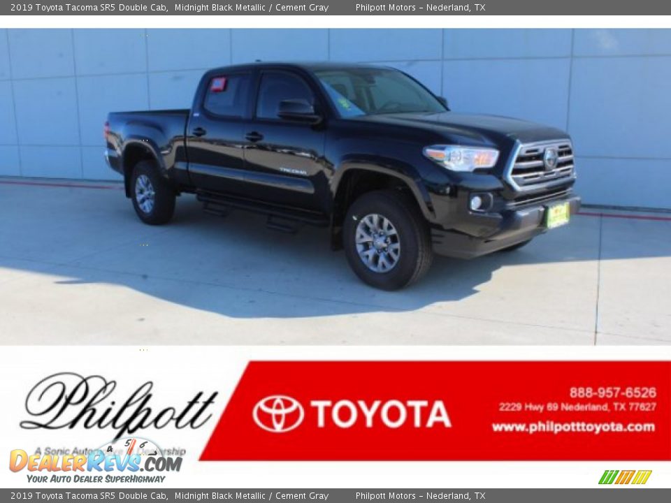2019 Toyota Tacoma SR5 Double Cab Midnight Black Metallic / Cement Gray Photo #1