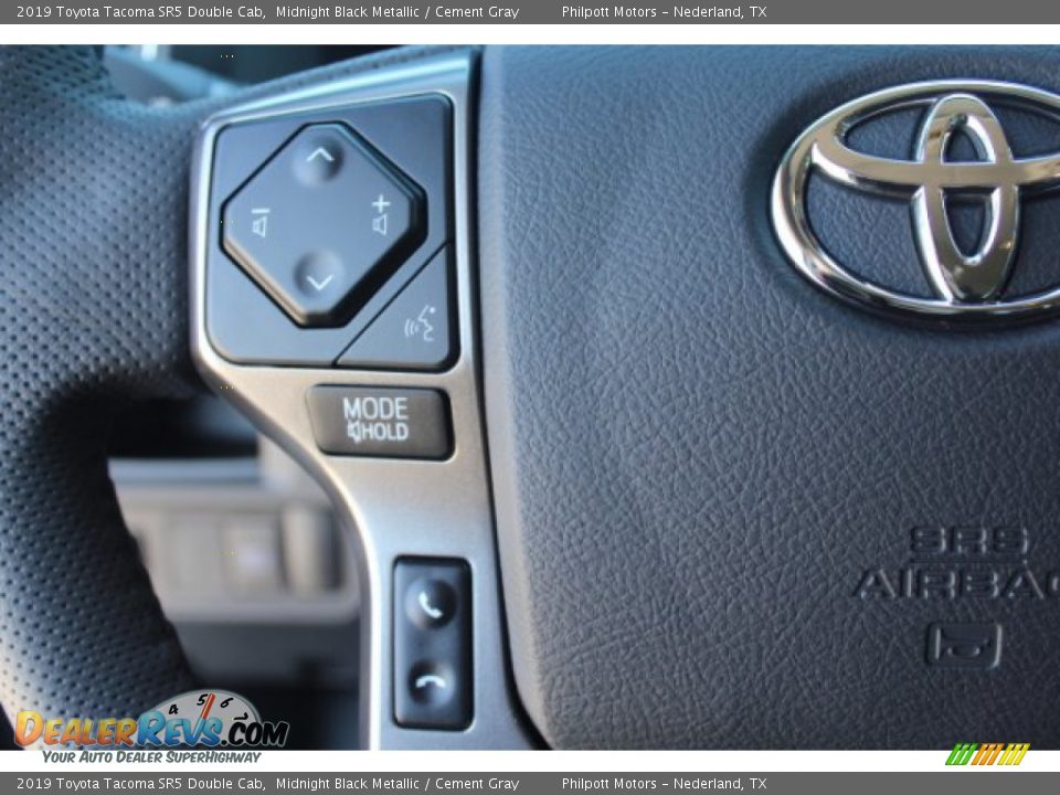 2019 Toyota Tacoma SR5 Double Cab Midnight Black Metallic / Cement Gray Photo #14