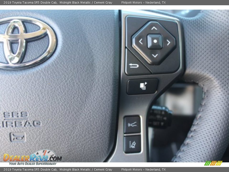 2019 Toyota Tacoma SR5 Double Cab Midnight Black Metallic / Cement Gray Photo #15