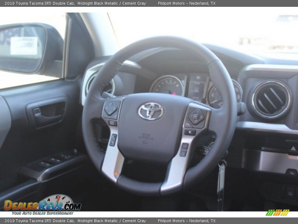 2019 Toyota Tacoma SR5 Double Cab Midnight Black Metallic / Cement Gray Photo #19