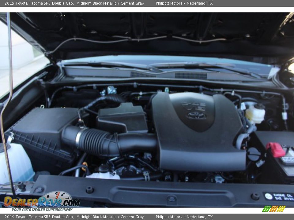 2019 Toyota Tacoma SR5 Double Cab Midnight Black Metallic / Cement Gray Photo #21