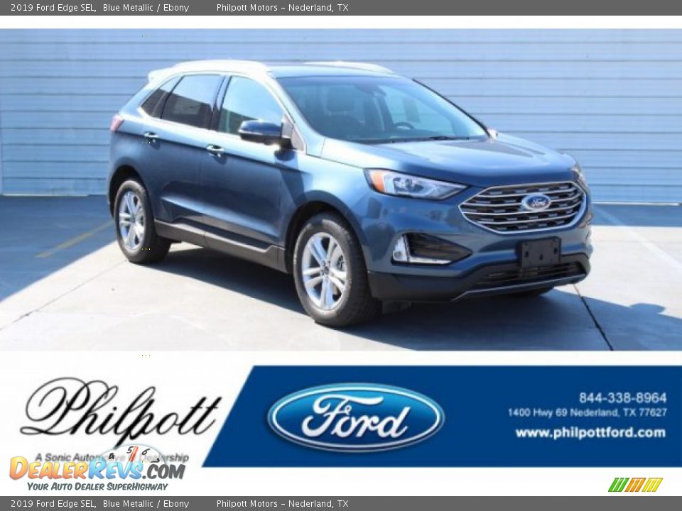 2019 Ford Edge SEL Blue Metallic / Ebony Photo #1