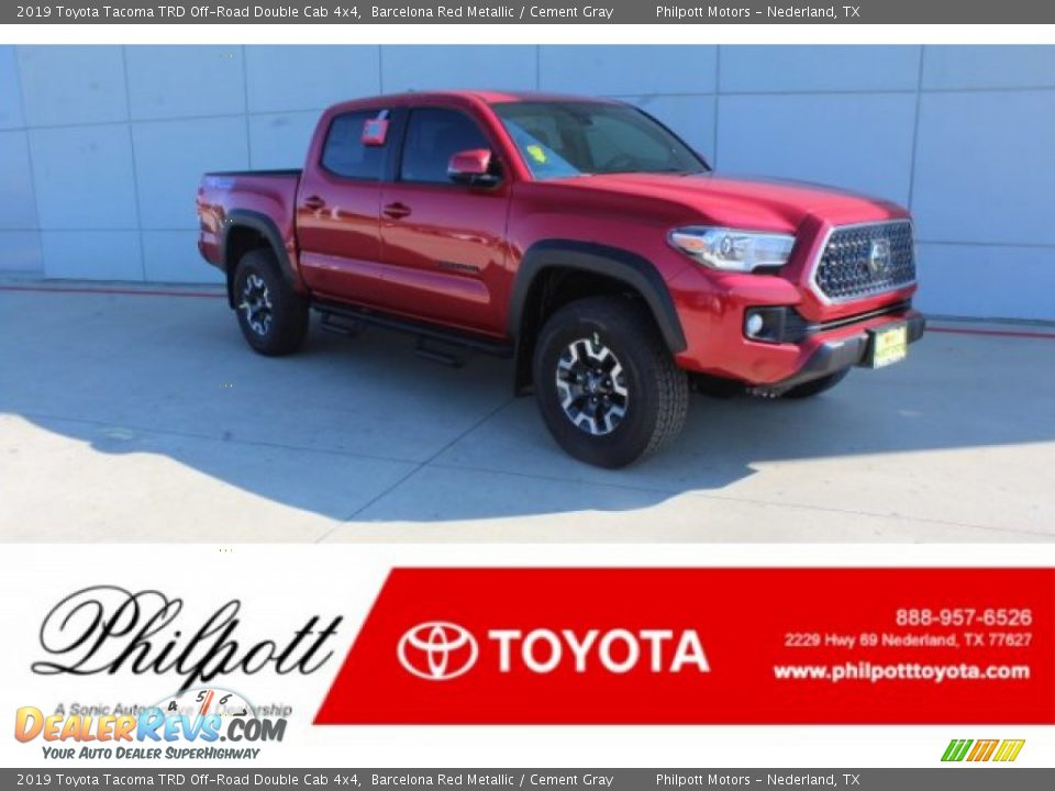 2019 Toyota Tacoma TRD Off-Road Double Cab 4x4 Barcelona Red Metallic / Cement Gray Photo #1