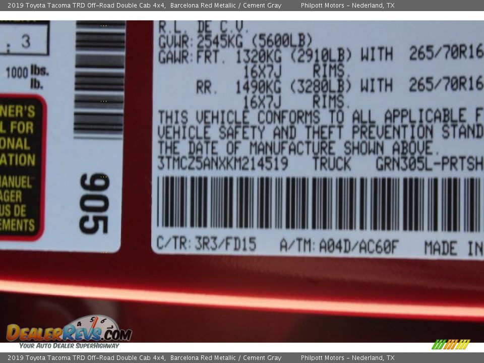 2019 Toyota Tacoma TRD Off-Road Double Cab 4x4 Barcelona Red Metallic / Cement Gray Photo #23