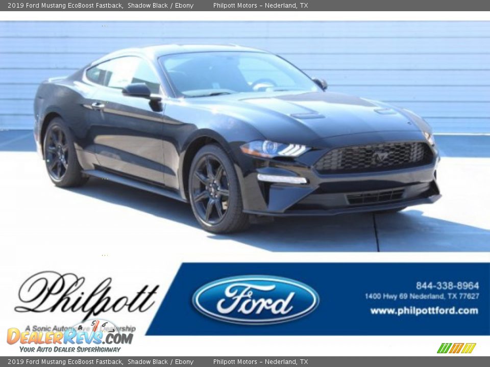2019 Ford Mustang EcoBoost Fastback Shadow Black / Ebony Photo #1