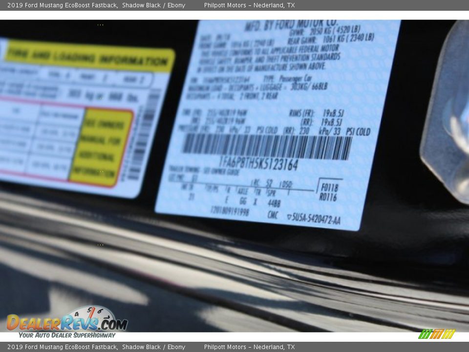 2019 Ford Mustang EcoBoost Fastback Shadow Black / Ebony Photo #21