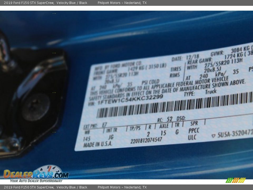 2019 Ford F150 STX SuperCrew Velocity Blue / Black Photo #21