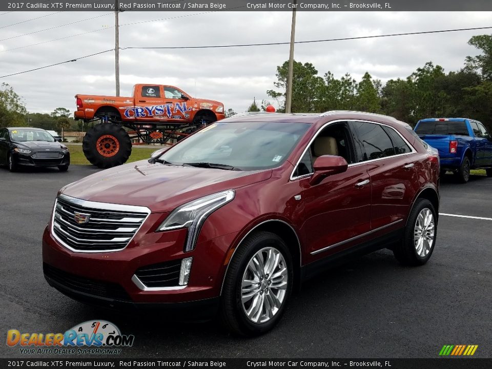 2017 Cadillac XT5 Premium Luxury Red Passion Tintcoat / Sahara Beige Photo #1