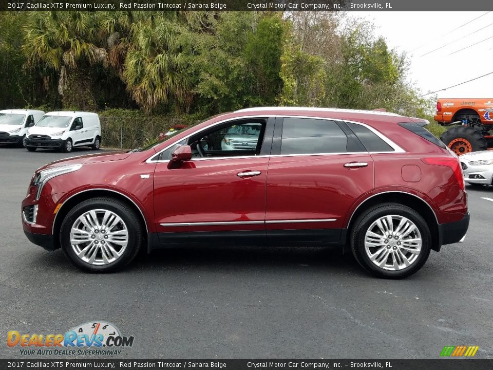 2017 Cadillac XT5 Premium Luxury Red Passion Tintcoat / Sahara Beige Photo #2