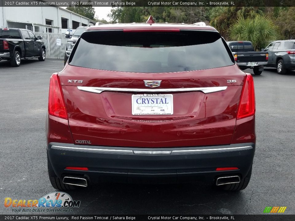 2017 Cadillac XT5 Premium Luxury Red Passion Tintcoat / Sahara Beige Photo #4