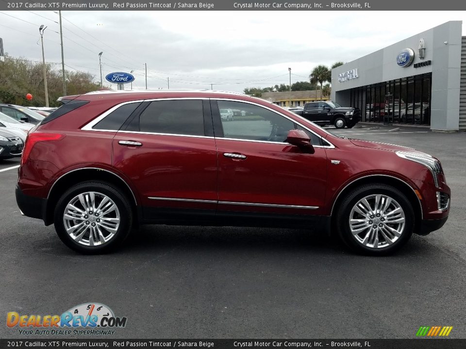 2017 Cadillac XT5 Premium Luxury Red Passion Tintcoat / Sahara Beige Photo #6