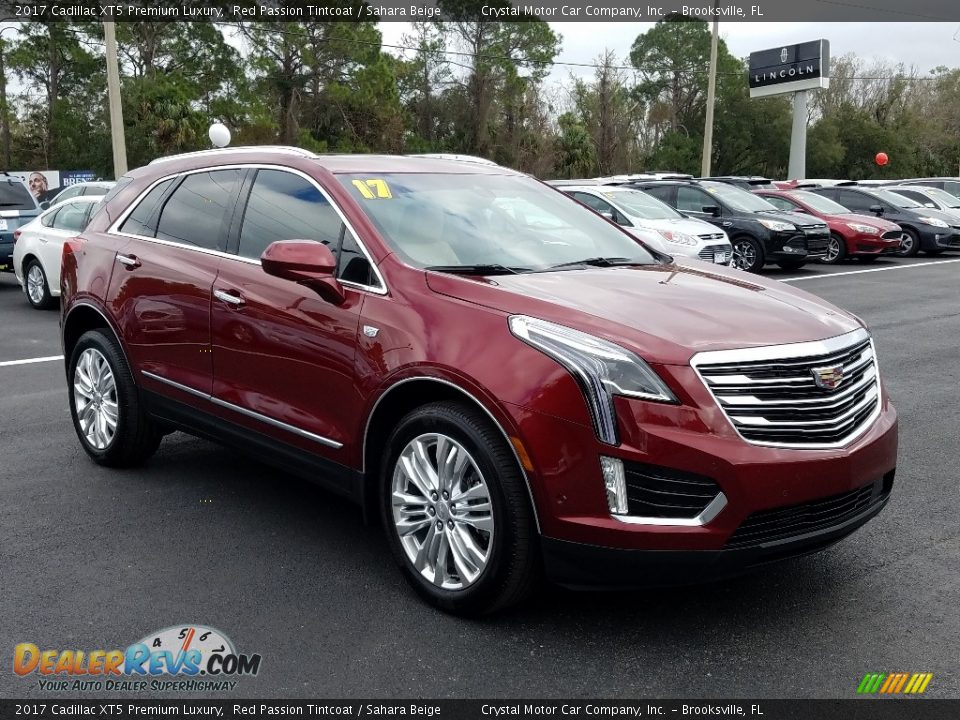 2017 Cadillac XT5 Premium Luxury Red Passion Tintcoat / Sahara Beige Photo #7