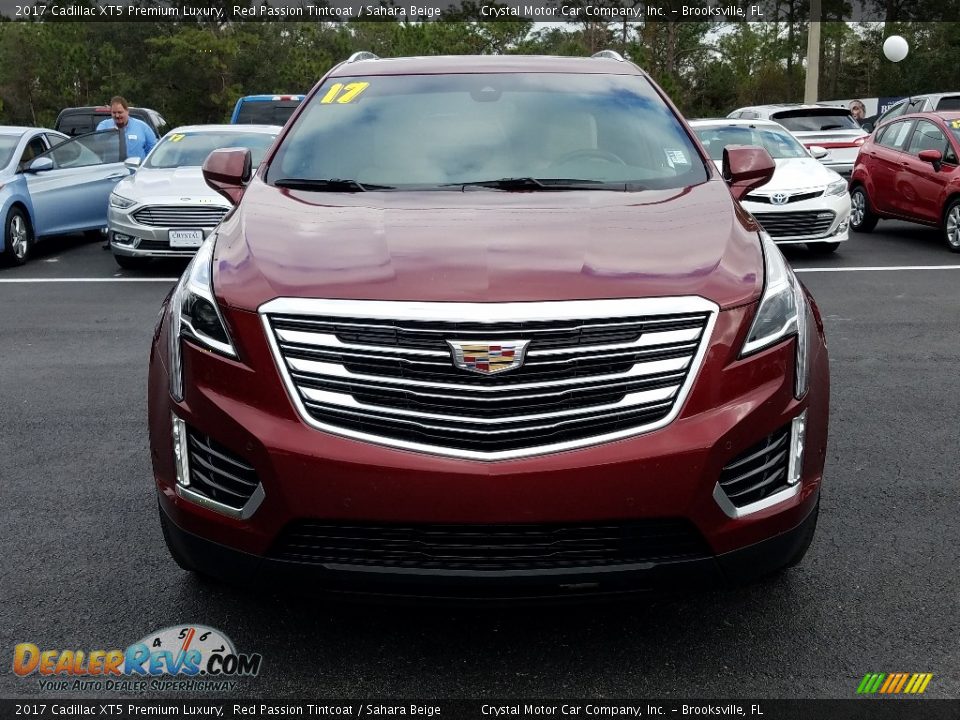 2017 Cadillac XT5 Premium Luxury Red Passion Tintcoat / Sahara Beige Photo #8