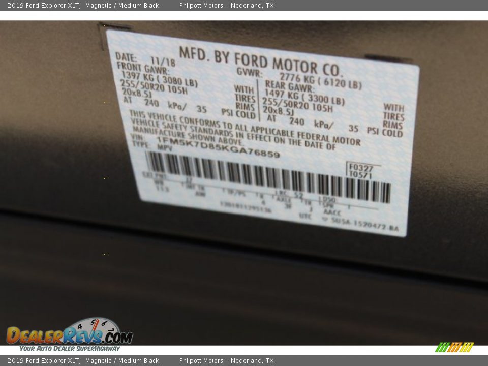 2019 Ford Explorer XLT Magnetic / Medium Black Photo #26