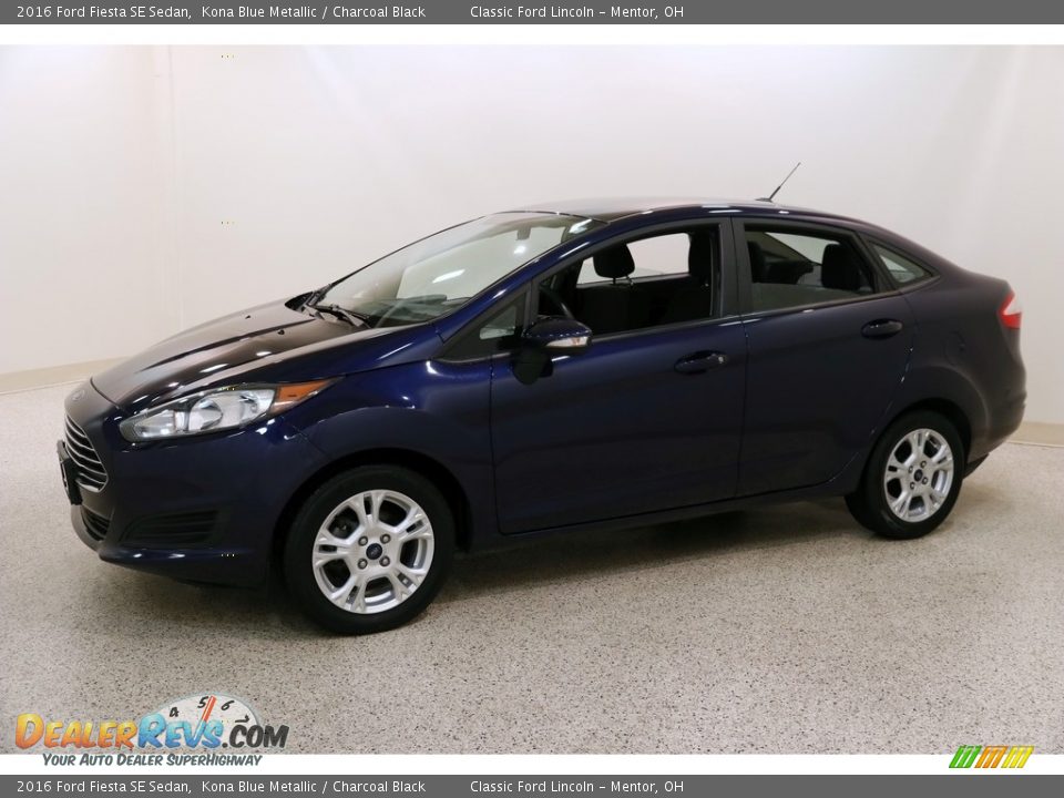 2016 Ford Fiesta SE Sedan Kona Blue Metallic / Charcoal Black Photo #3