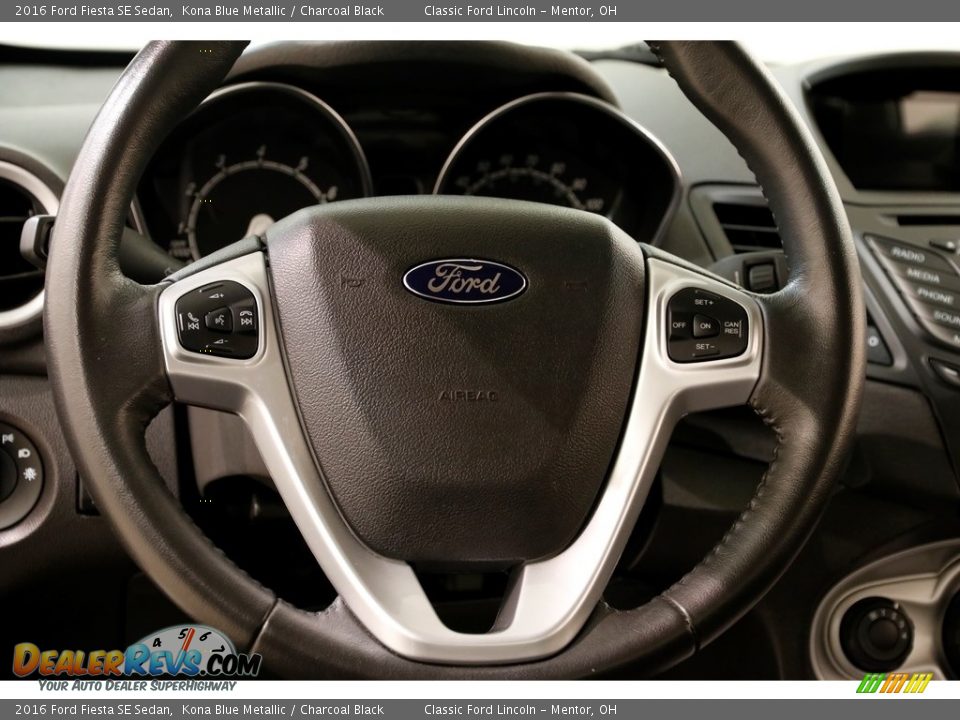 2016 Ford Fiesta SE Sedan Kona Blue Metallic / Charcoal Black Photo #7