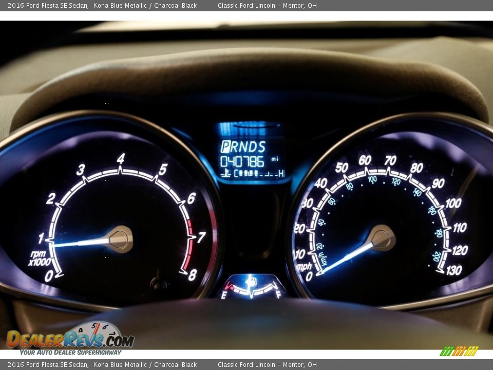 2016 Ford Fiesta SE Sedan Kona Blue Metallic / Charcoal Black Photo #8