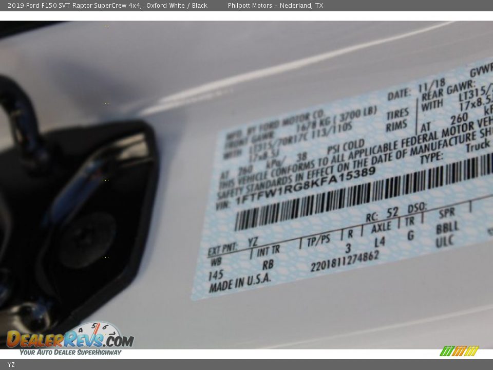 Ford Color Code YZ Oxford White