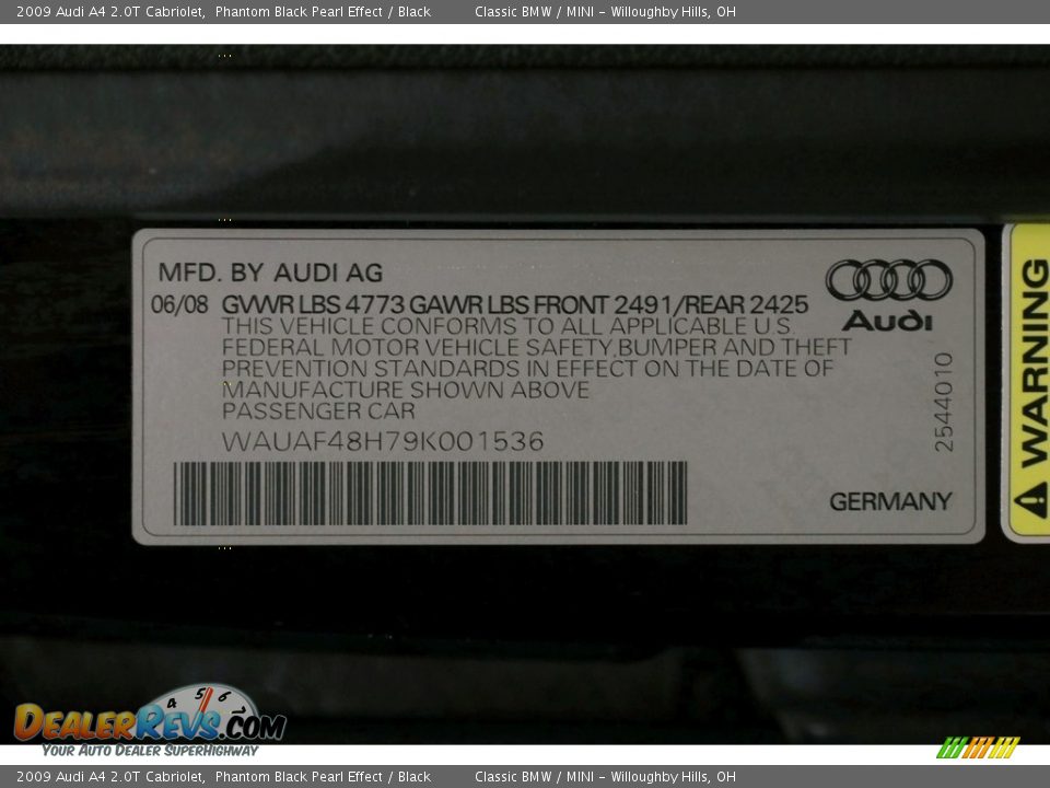2009 Audi A4 2.0T Cabriolet Phantom Black Pearl Effect / Black Photo #22
