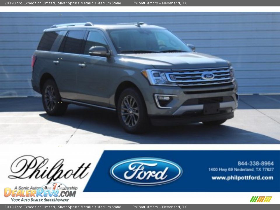 2019 Ford Expedition Limited Silver Spruce Metallic / Medium Stone Photo #1