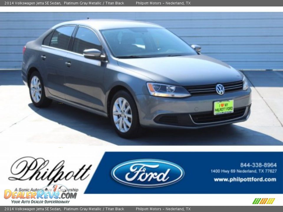 2014 Volkswagen Jetta SE Sedan Platinum Gray Metallic / Titan Black Photo #1