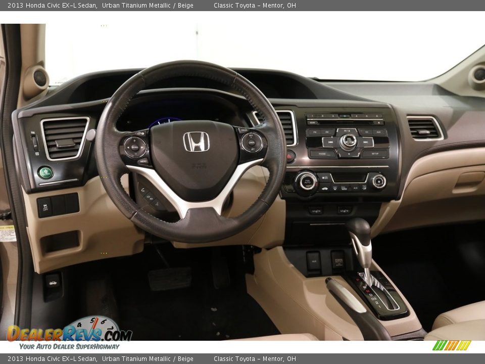 2013 Honda Civic EX-L Sedan Urban Titanium Metallic / Beige Photo #6