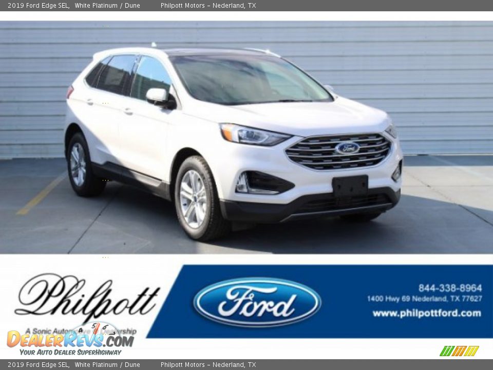 2019 Ford Edge SEL White Platinum / Dune Photo #1