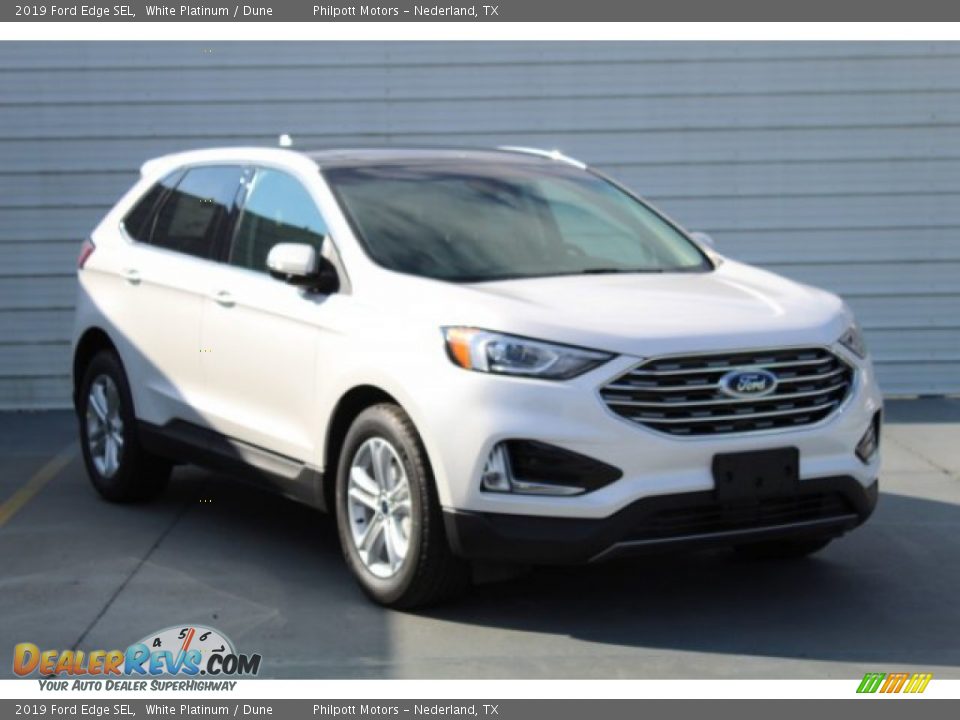 2019 Ford Edge SEL White Platinum / Dune Photo #2