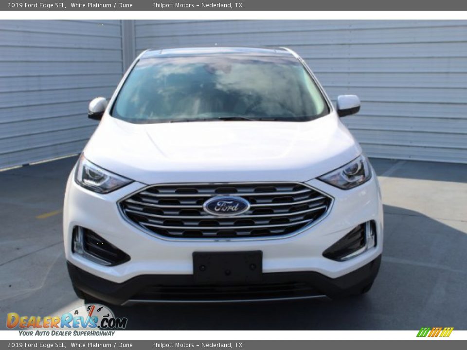 2019 Ford Edge SEL White Platinum / Dune Photo #3