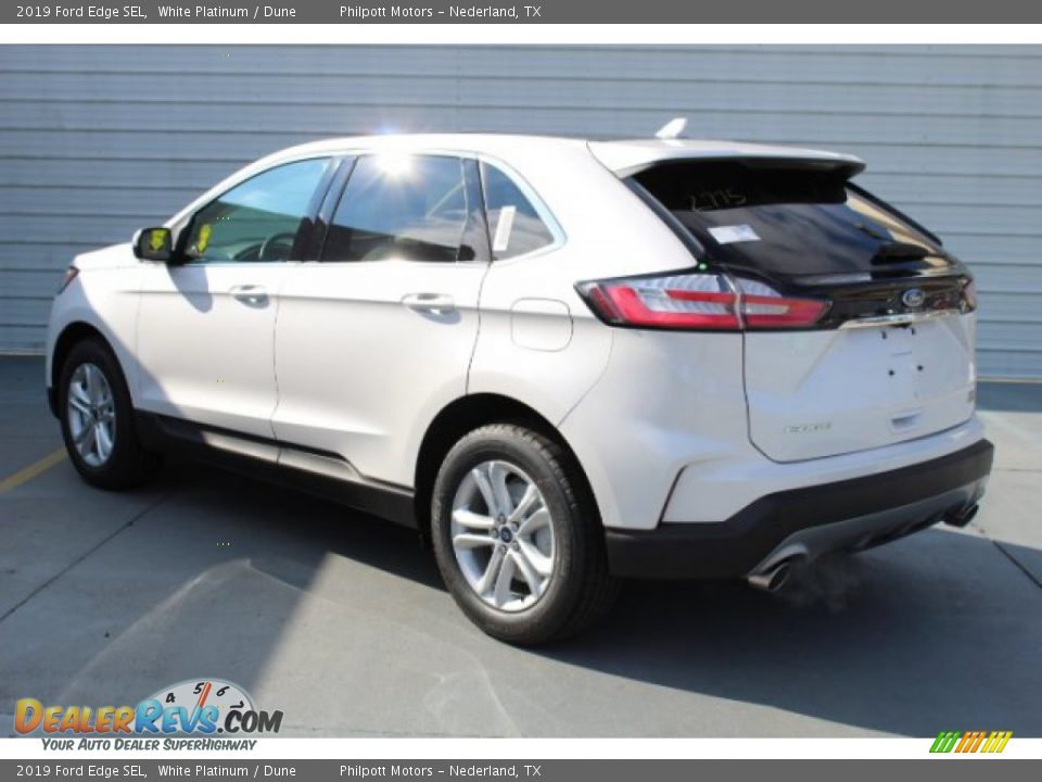 2019 Ford Edge SEL White Platinum / Dune Photo #6