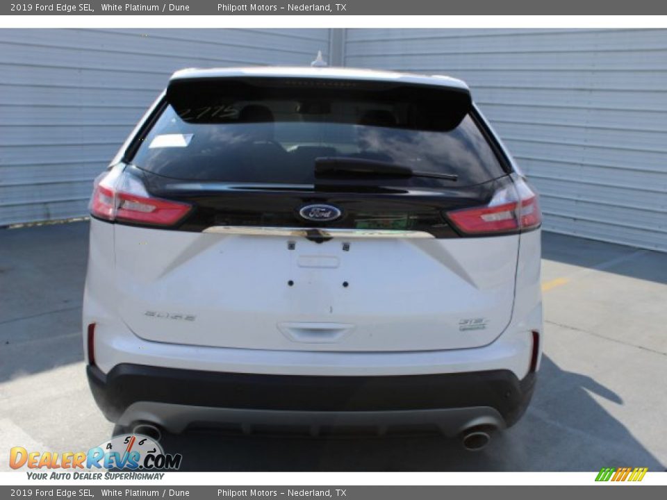 2019 Ford Edge SEL White Platinum / Dune Photo #7