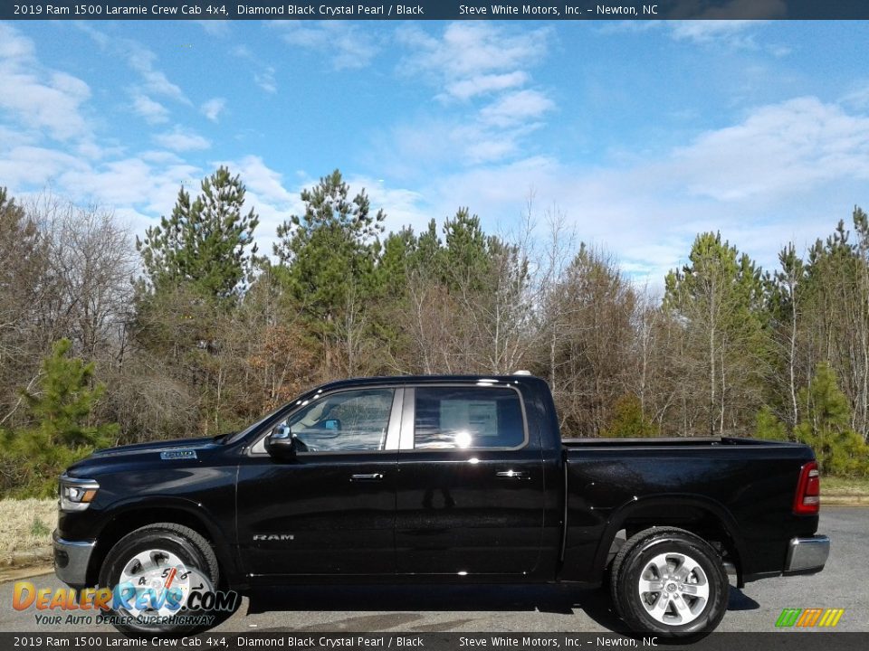 2019 Ram 1500 Laramie Crew Cab 4x4 Diamond Black Crystal Pearl / Black Photo #1