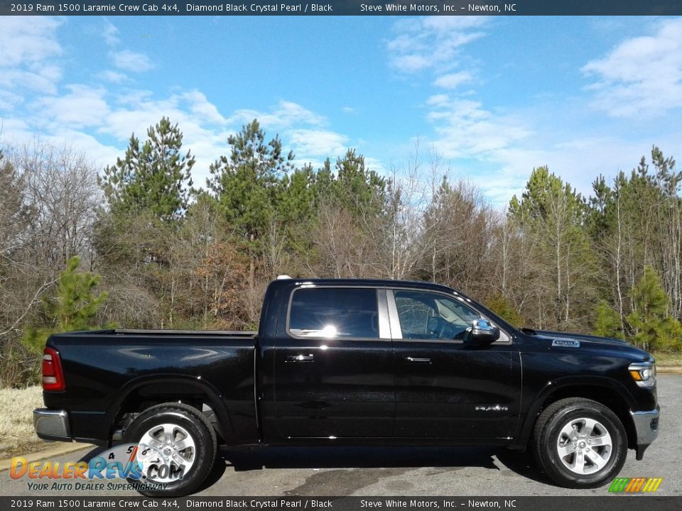 2019 Ram 1500 Laramie Crew Cab 4x4 Diamond Black Crystal Pearl / Black Photo #5