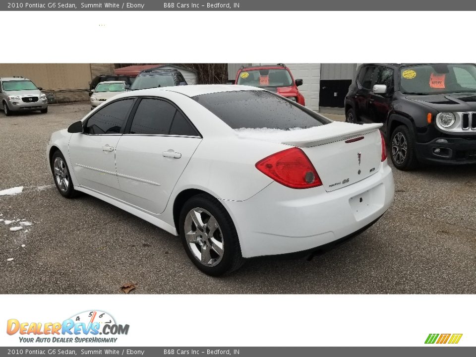 2010 Pontiac G6 Sedan Summit White / Ebony Photo #7