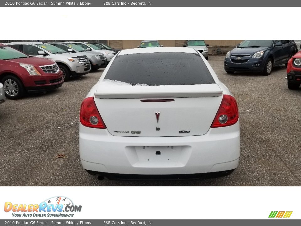 2010 Pontiac G6 Sedan Summit White / Ebony Photo #8