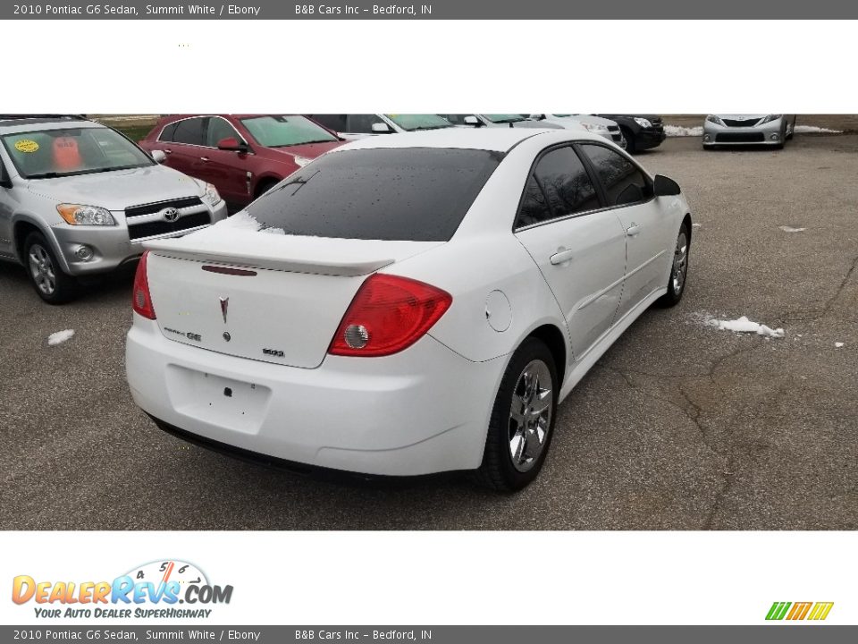 2010 Pontiac G6 Sedan Summit White / Ebony Photo #9