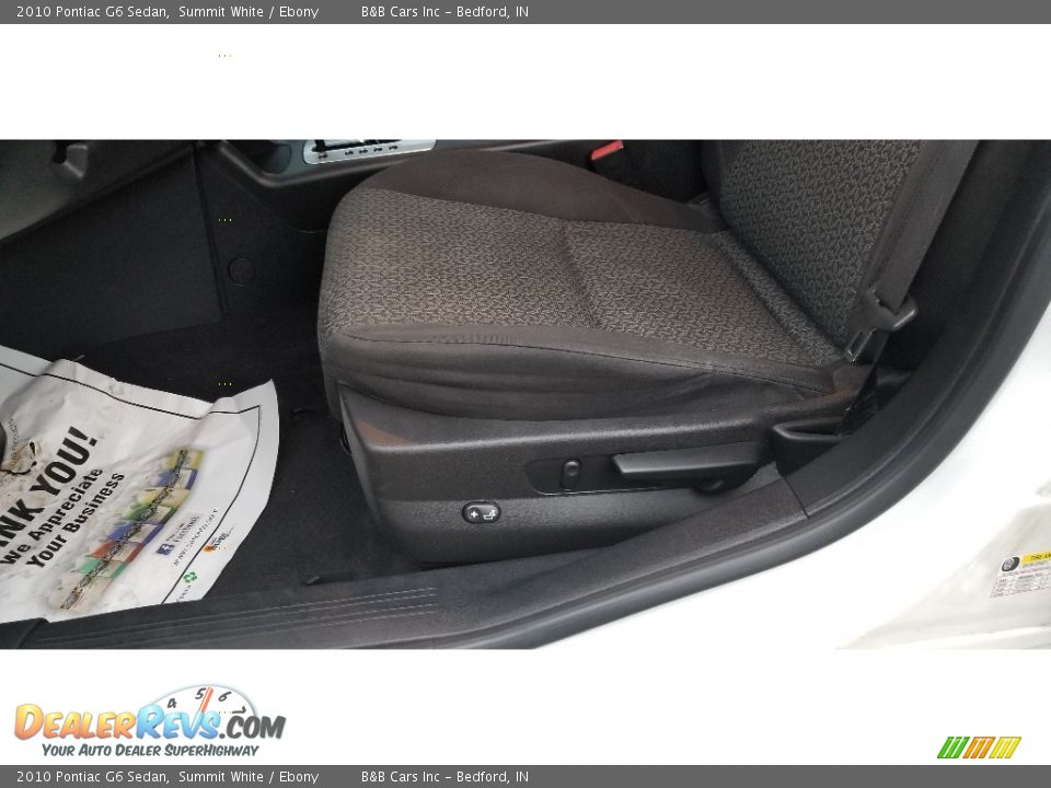 2010 Pontiac G6 Sedan Summit White / Ebony Photo #12
