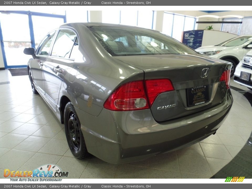 2007 Honda Civic LX Sedan Galaxy Gray Metallic / Gray Photo #3