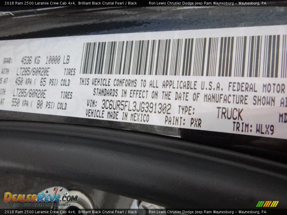 2018 Ram 2500 Laramie Crew Cab 4x4 Brilliant Black Crystal Pearl / Black Photo #16