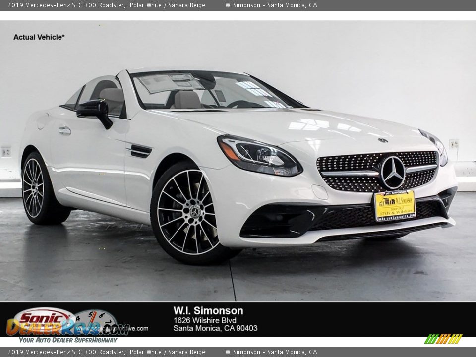 2019 Mercedes-Benz SLC 300 Roadster Polar White / Sahara Beige Photo #1